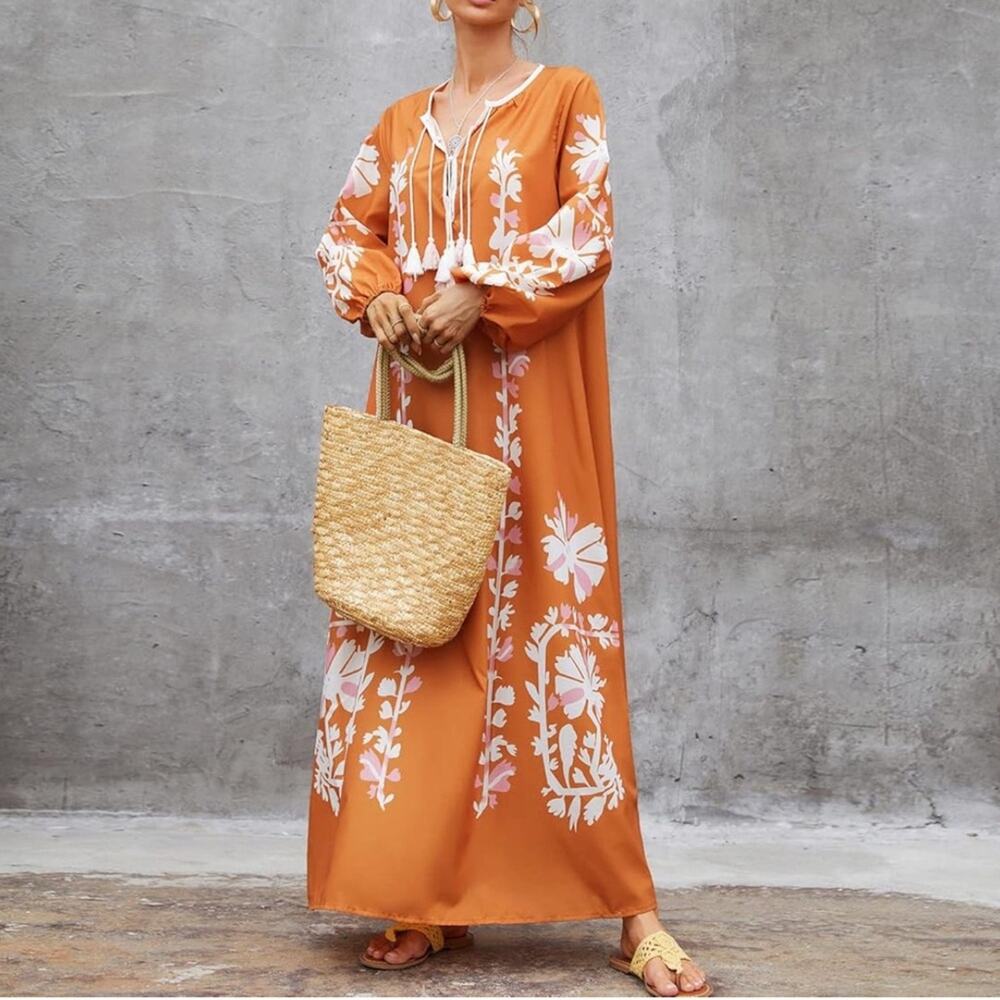 Women’s Elegant boho floral maxi dress!